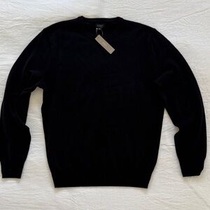 J. Crew Men's 100% Cashmere Black Crewneck Sweater